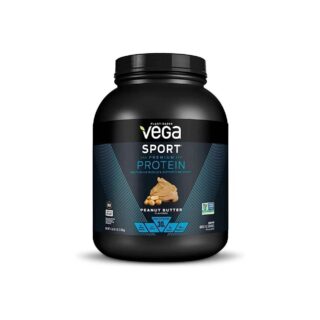 Vega Sport Premium Protein Powder, Peanut Butter, Vegan, 30g Plant Based Protein, 5g BCAAs, Low Carb, Keto, Dairy Free, Gluten Free, Non GMO, Pea Protein for Women and Men, 4.41 Pounds (45 Servings)