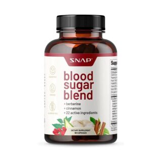 Blood Sugar Blend Supplement - Natural Supplement with Berberine, Cinnamon, Organic Turmeric, Alpha Lipoic Acid, Zinc & Other Vitamins and Herbs, Non-GMO by Snap Supplements, 60 Capsules