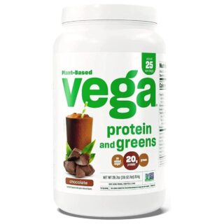 Vega Protein and Greens Vegan Protein Powder Chocolate (25 Servings) - 20g Plant Based Protein Plus Veggies, Vegan, Non GMO, Pea Protein for Women and Men, 1.8lb (Packaging May Vary)