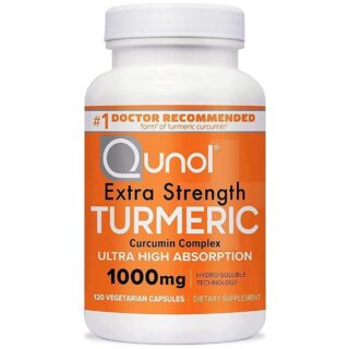 Turmeric Curcumin Capsules, Qunol Turmeric 1000mg With Ultra High Absorption, Joint Support Supplement, Extra Strength Tumeric, Vegetarian Capsules, 2 Month Supply, 120 Count (Pack of 1)