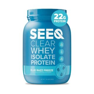 SEEQ Clear Whey Isolate Protein Powder, 22g Protein, Zero Lactose, Zero Sugar, Keto-Friendly, Best Protein Powder for Men and Women, Juicy Protein with 25 Servings (Blue Razz Freeze)