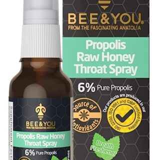 Bee and You Propolis Raw Honey Throat Spray - Natural Immune Support & SoreThroat Relief Antioxidants, Keto, Paleo, Gluten-Free, 1 Fl Oz