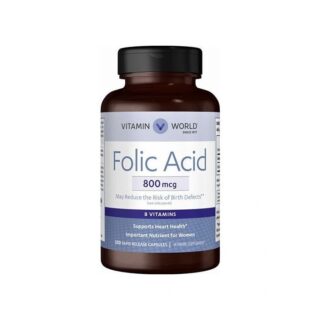 Vitamin World, Folic Acid 800 mcg. - 250 caps