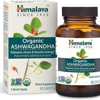 Himalaya Organic Ashwagandha, 2 Month Supply for Stress Relief, USDA Certified Organic, Non-GMO, Gluten-Free Supplement, 100% Ashwagandha powder & extract, 670 mg, 60 Caplets