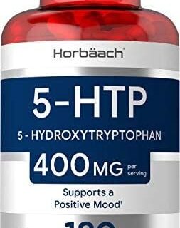5HTP 400mg Capsules | 120 Capsules | 5-HTP Extra Strength Supplement | Non-GMO, Gluten Free | 5 Hydroxytryptophan | by Horbaach