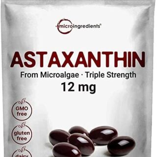 Natural Astaxanthin 12mg, 90 Softgels, 3 Month Supply, Premium Astaxanthin Supplements (MicroAlgae), Supports Eye, Joint, Internal Circulation Health and Antioxidant, Easy to Swallow