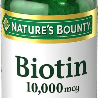 Nature's Bounty Biotin, Supports Healthy Hair, Skin and Nails, 10,000 mcg, Rapid Release Softgels, 120 Ct