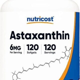 Nutricost Astaxanthin 6mg, Non-GMO and Gluten Free, 120 Softgels (4 Month Supply)