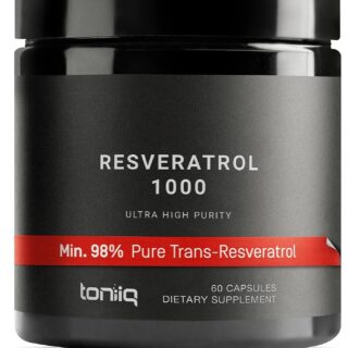 Ultra High Potency Resveratrol 1000mg - 98% Pure Trans-Resveratrol - Highly Purified and Bioavailable - Third-Party Tested Trans Resveratrol 1000mg - Resveratrol Polygonum Root Extract - 60 Capsules