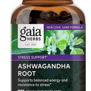 Gaia Herbs Ashwagandha Root - Made with Organic Ashwagandha Root to Help Support a Healthy Response to Stress, The Immune System, and Restful Sleep - 120 Vegan Liquid Phyto-Capsules (60-Day Supply)