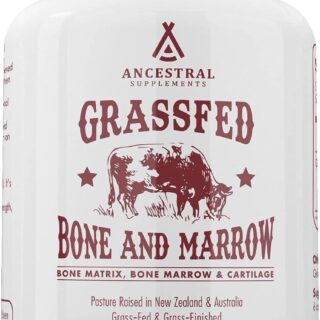 Ancestral Supplements Grass Fed Beef Bone and Marrow Supplement, 3000mg, Skin, Oral Health, and Joint Support Supplement Promotes Whole-Body Wellness, Non-GMO Whole Bone Extract, 180 Capsules